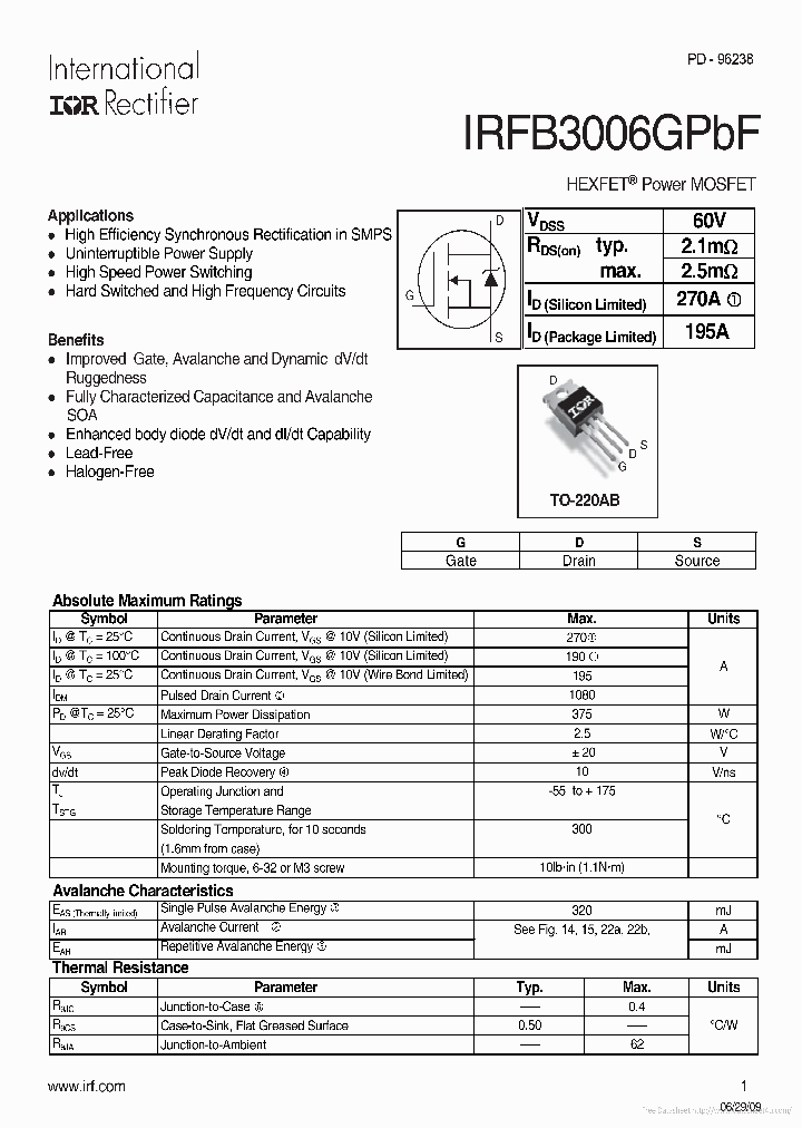 IRFB3006GPBF_7256855.PDF Datasheet