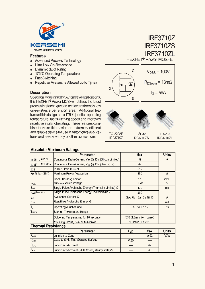 IRF3710Z_7295701.PDF Datasheet