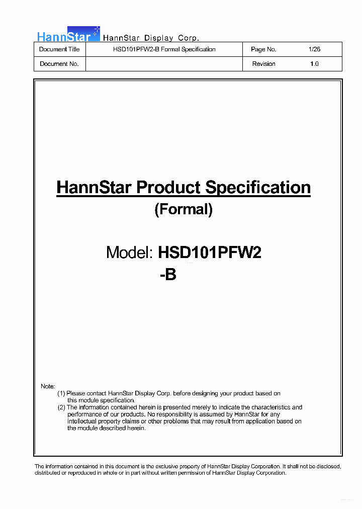 HSD101PFW2-B00_7307413.PDF Datasheet