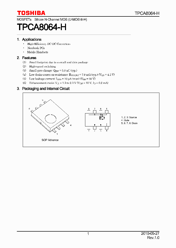 TPCA8064-H_7310424.PDF Datasheet