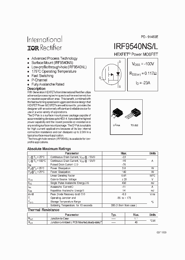 IRF9540NSL_7340002.PDF Datasheet