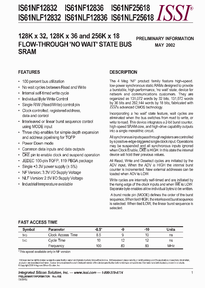 IS61NLF12832-9TQ_7371397.PDF Datasheet