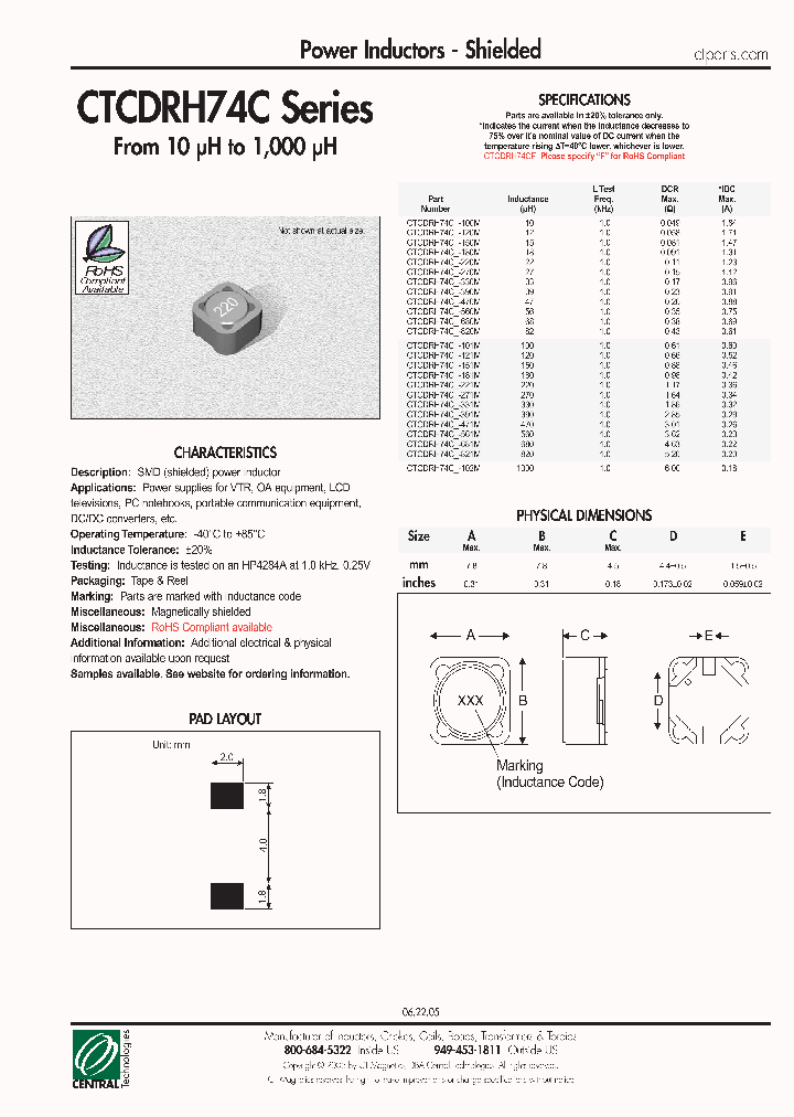 CTCDRH74C-561M_7396034.PDF Datasheet