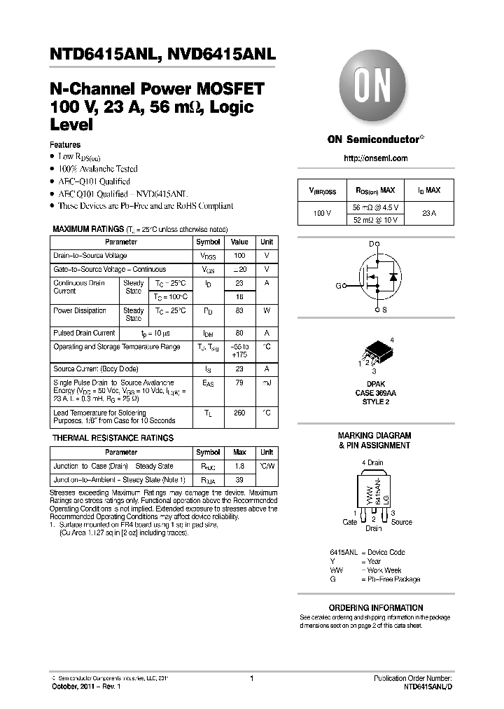 NTD6415ANLT4G_7401755.PDF Datasheet