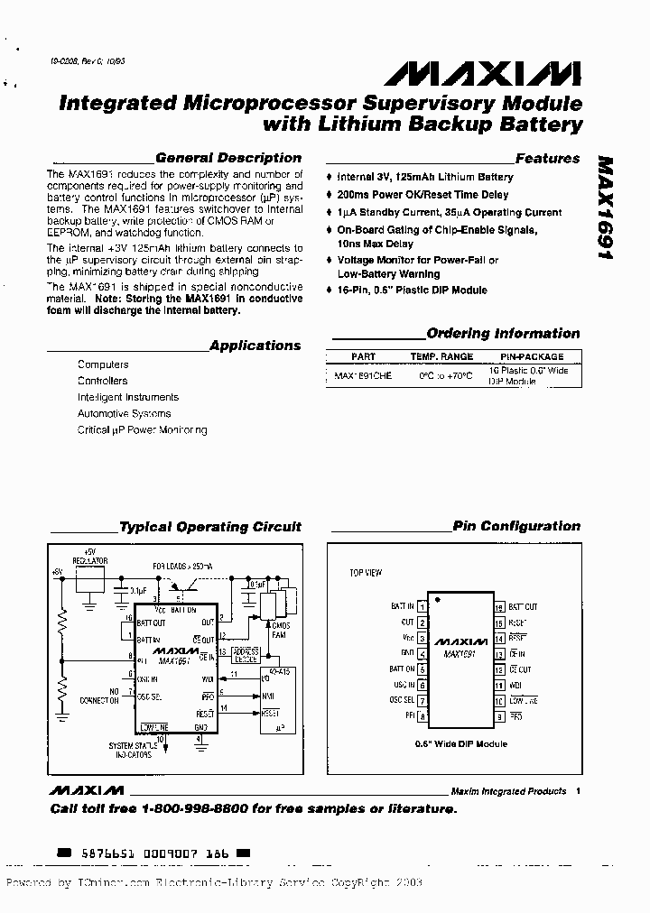 MAX1691_7407605.PDF Datasheet