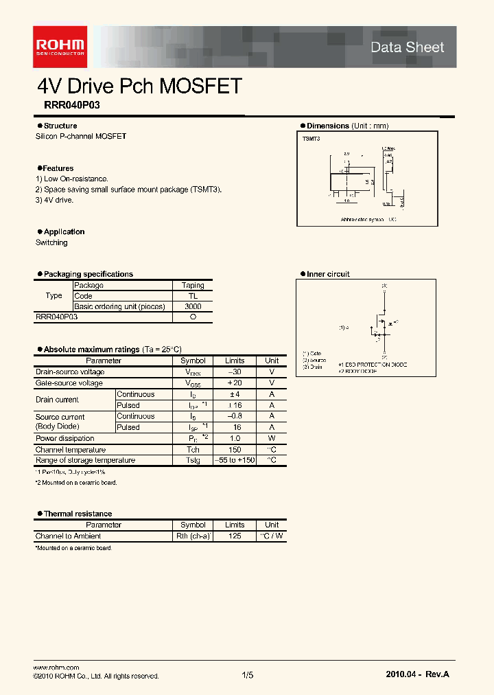 RRR040P03TL_7476521.PDF Datasheet