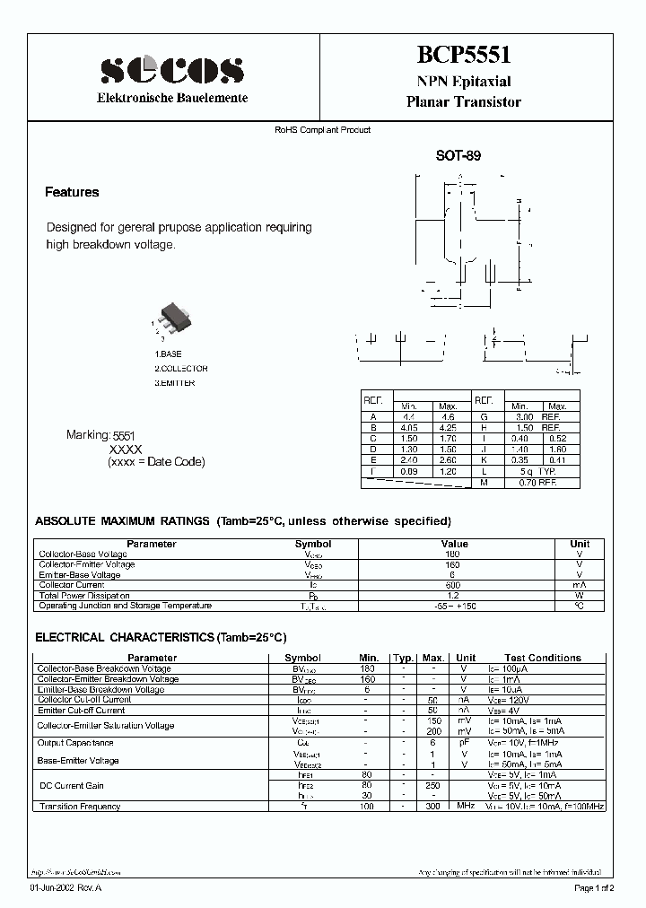 BCP5551_7481737.PDF Datasheet