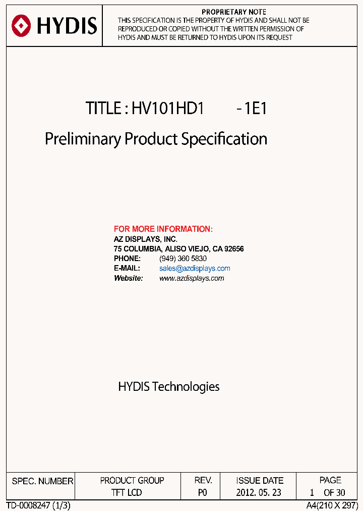 HV101HD1-1E1_7483267.PDF Datasheet