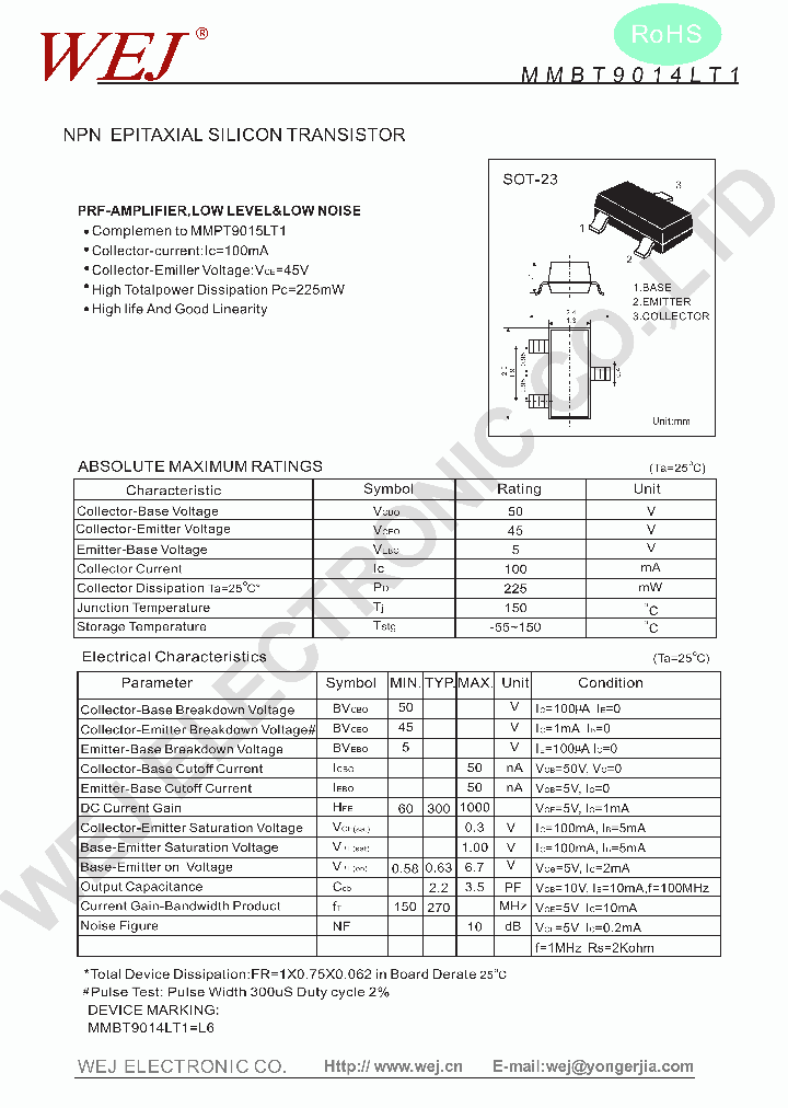 MMBT9014LT1_7491557.PDF Datasheet