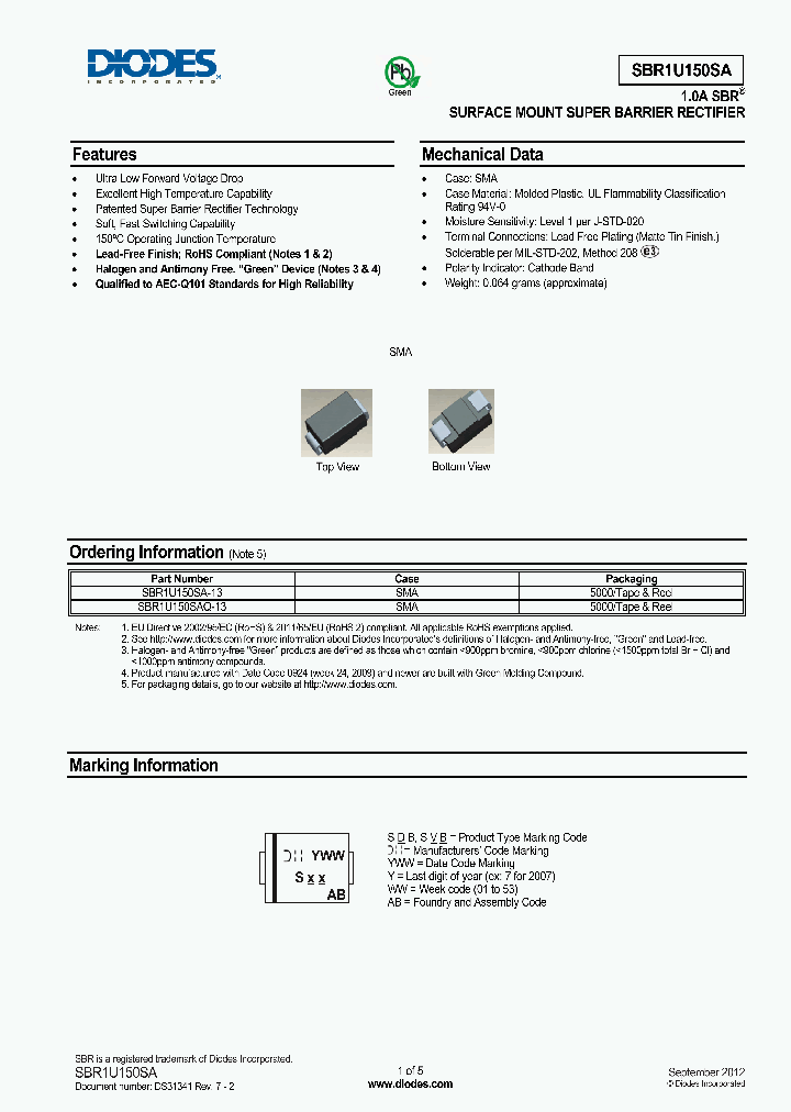 SBR1U150SA-13_7499234.PDF Datasheet