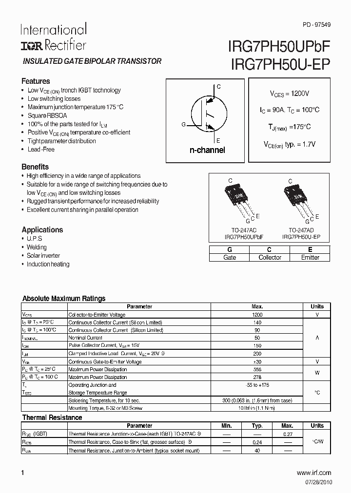 IRG7PH50U-EP_7512592.PDF Datasheet