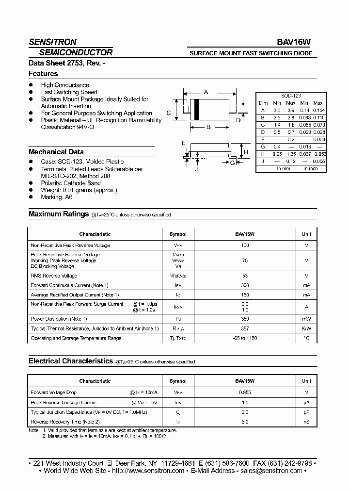 BAV16W_7520752.PDF Datasheet