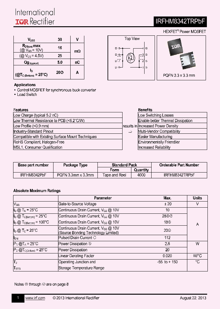 IRFHM8342PBF_7526388.PDF Datasheet