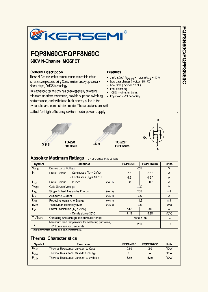 FQPF8N60C_7530942.PDF Datasheet