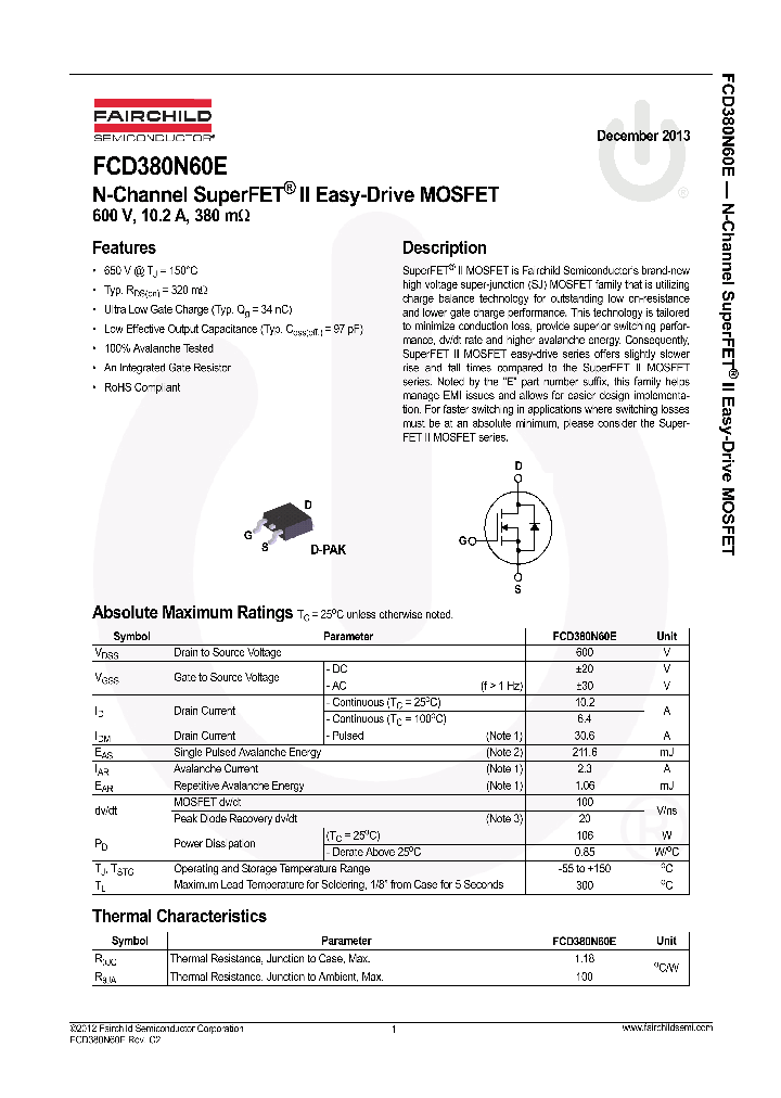 FCD380N60ECT-ND_7534640.PDF Datasheet