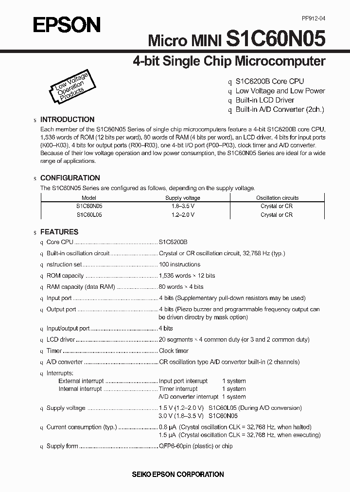 S1C60L05_7544956.PDF Datasheet