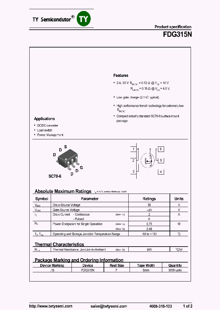 FDG315N_7549723.PDF Datasheet