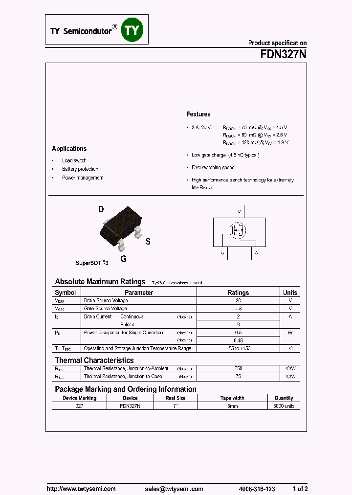 FDN327N_7550132.PDF Datasheet