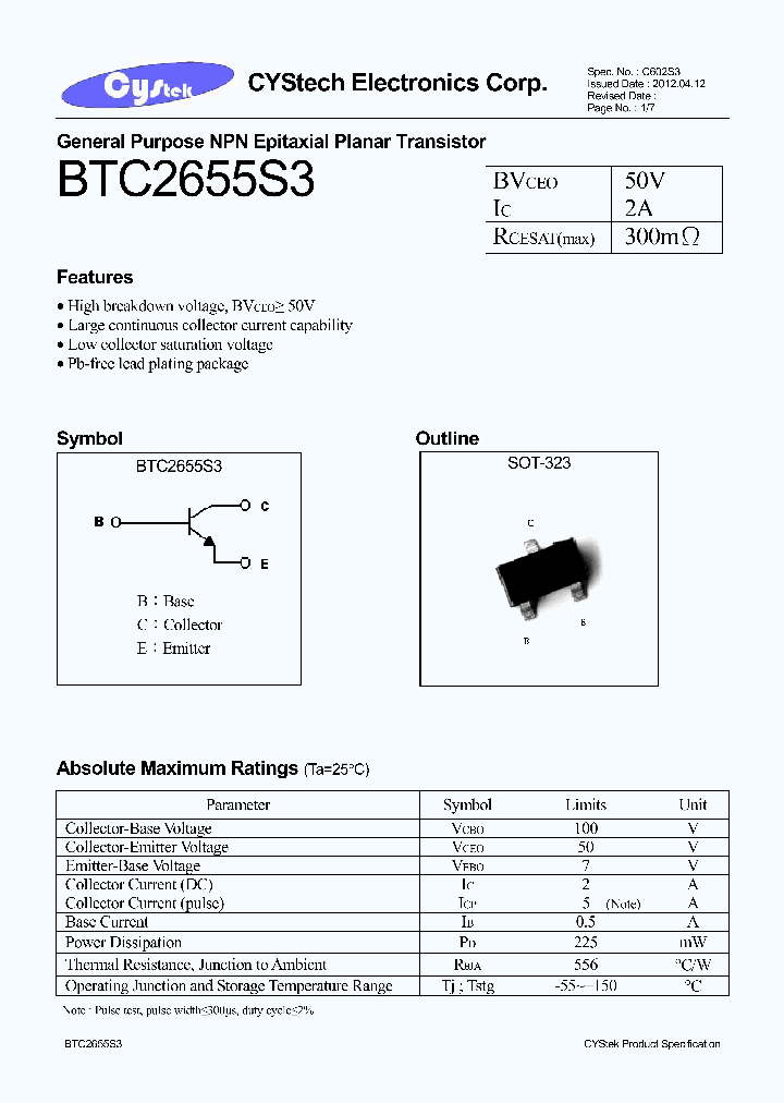 BTC2655S3_7553845.PDF Datasheet