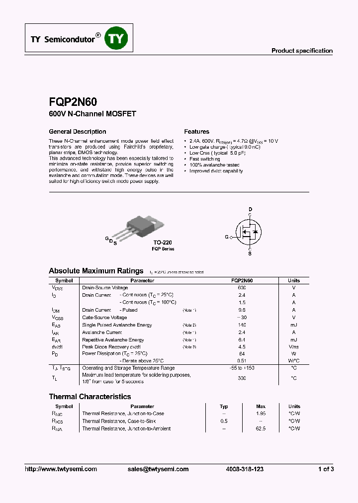 FQP2N60_7559721.PDF Datasheet