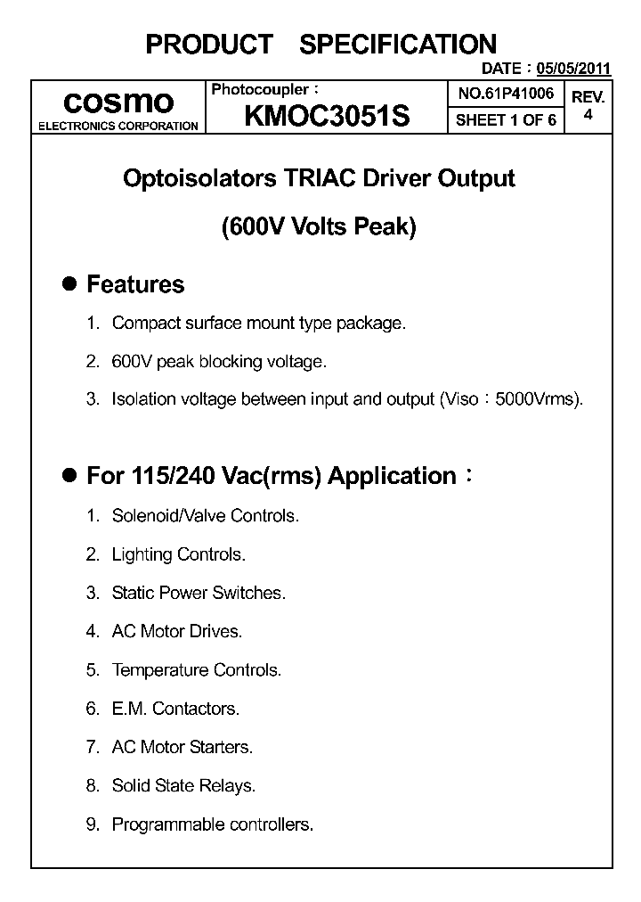 KMOC3051S_7567201.PDF Datasheet