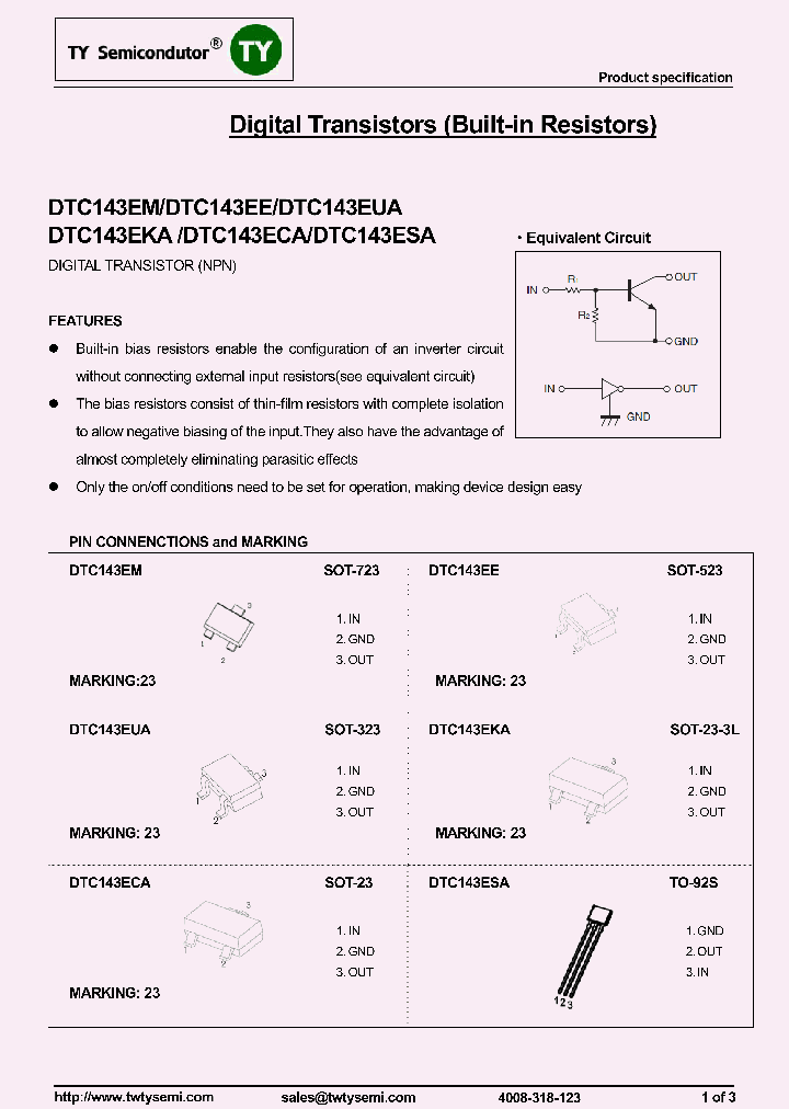 DTC143ECA_7590313.PDF Datasheet