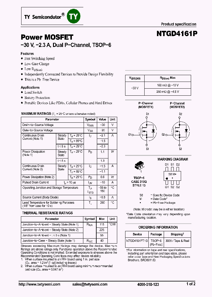 NTGD4161PT1G_7596562.PDF Datasheet