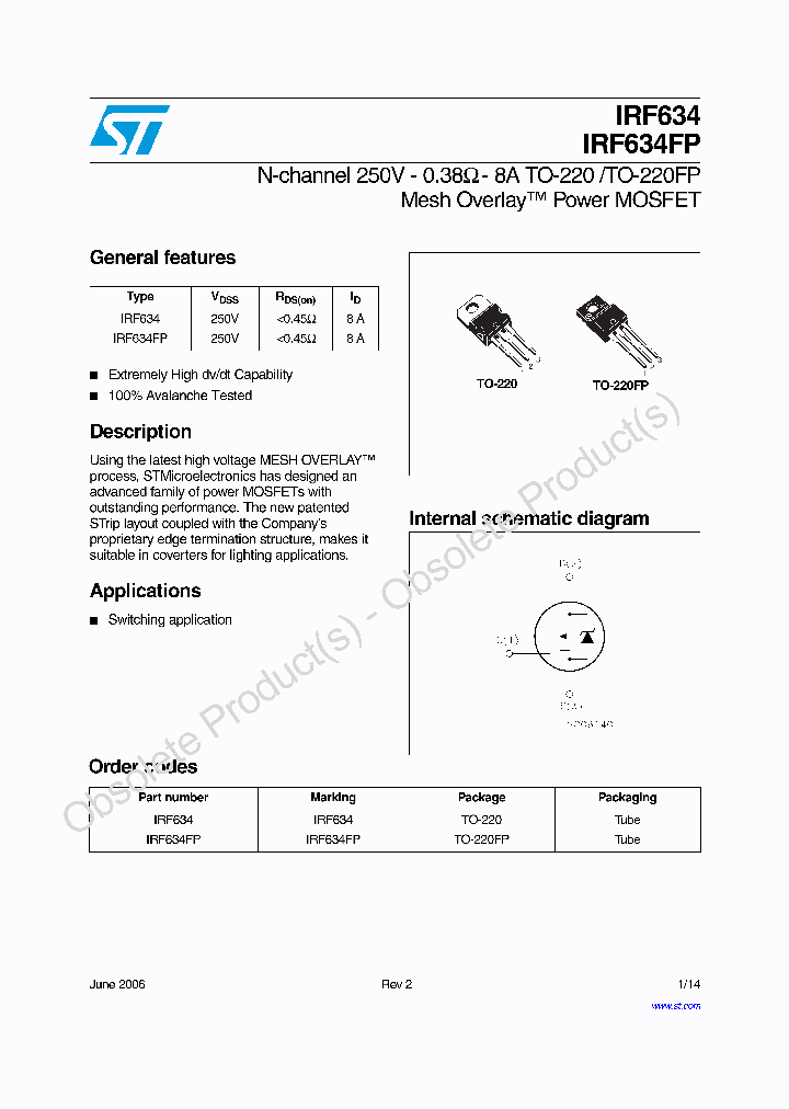 IRF-634_7607060.PDF Datasheet