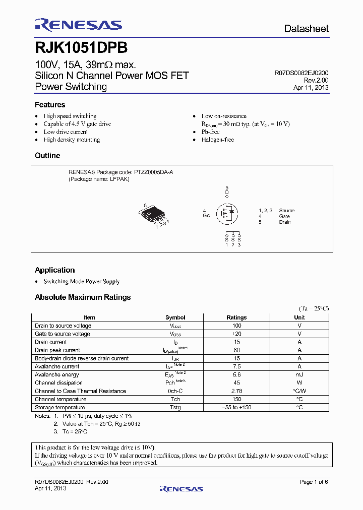 RJK1051DPB-00-J5_7607578.PDF Datasheet