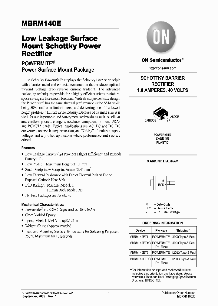 MBRM140ET3_7621408.PDF Datasheet