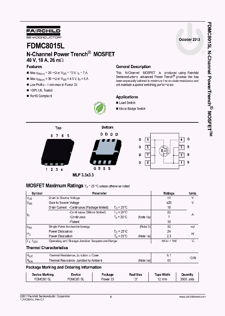 FDMC8015L_7622972.PDF Datasheet