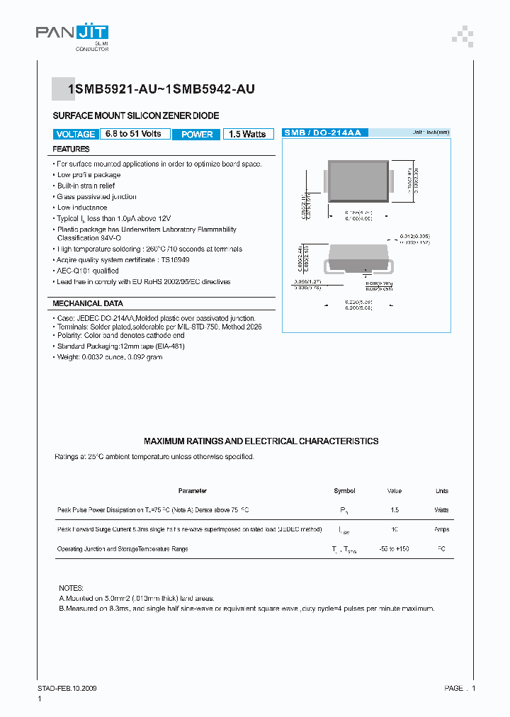 1SMB5927-AU_7638743.PDF Datasheet