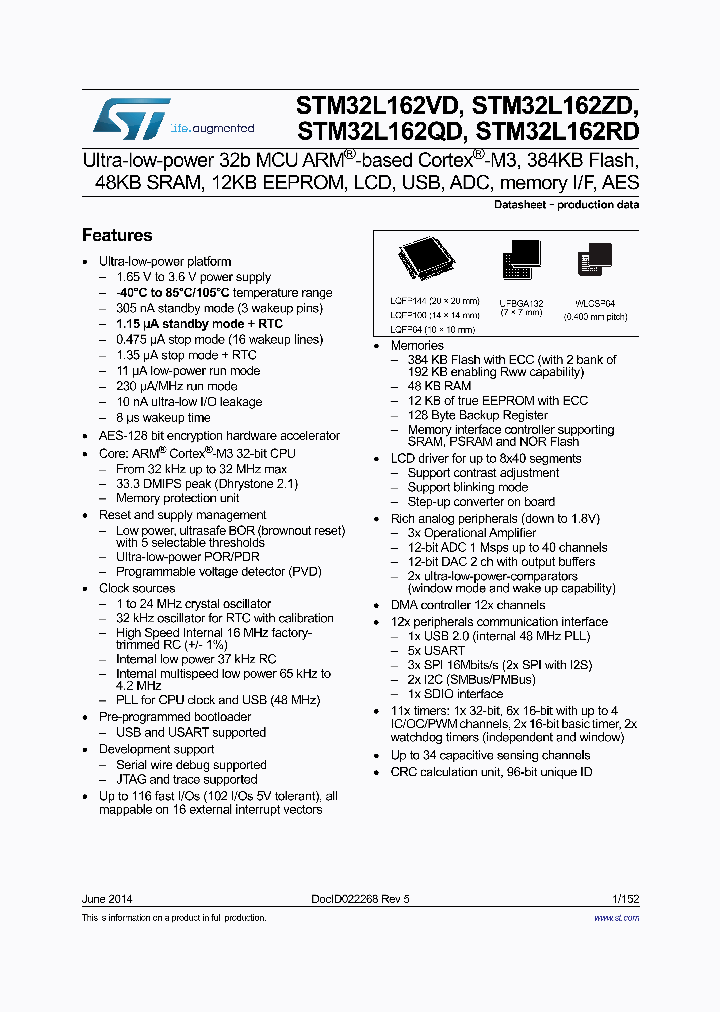 STM32L162VD_7654026.PDF Datasheet