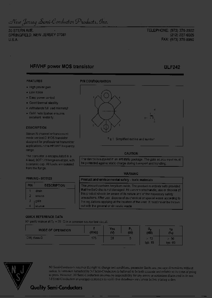 BLF242_7655093.PDF Datasheet