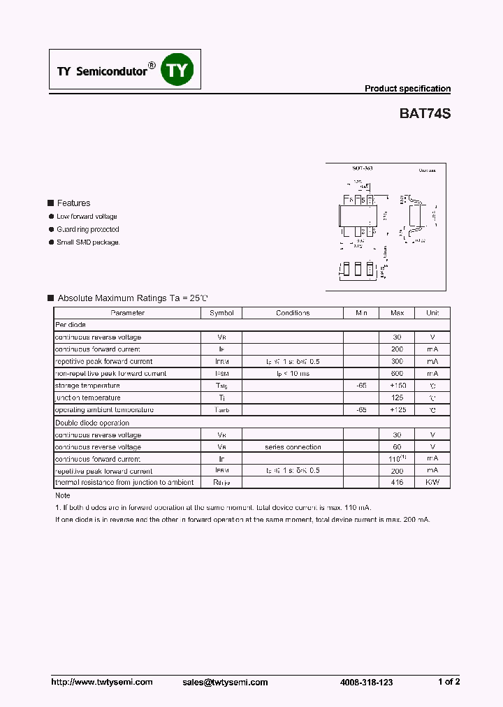 BAT74S_7661411.PDF Datasheet