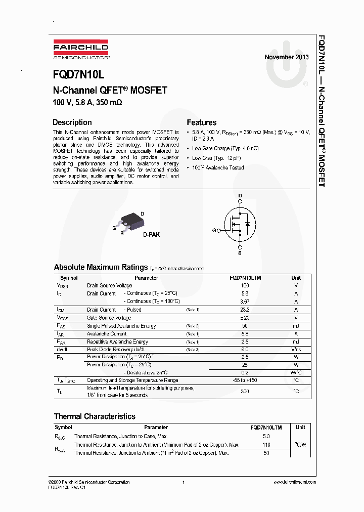 FQD7N10L_7666337.PDF Datasheet