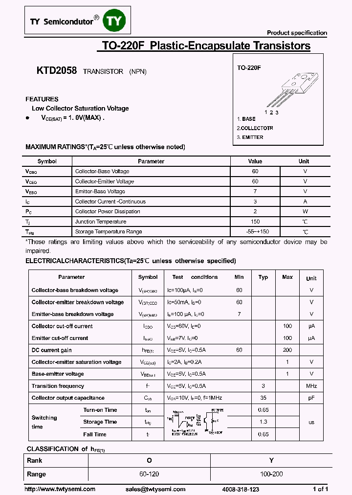 KTD2058_7670696.PDF Datasheet