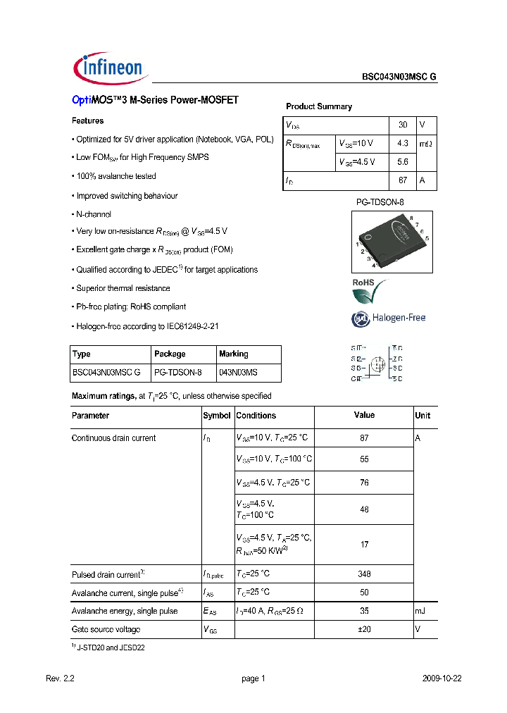 BSC043N03MSCG_7672450.PDF Datasheet