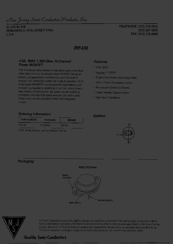 IRF430_7675419.PDF Datasheet