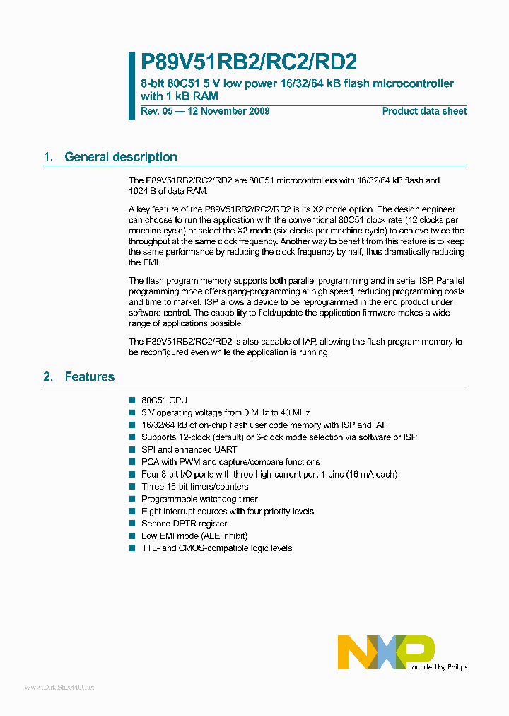 89V51RD2FA_7679698.PDF Datasheet