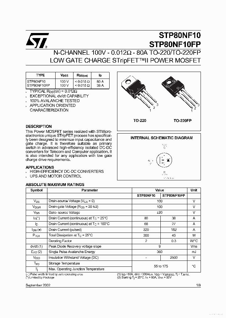 P80NF10_7685953.PDF Datasheet