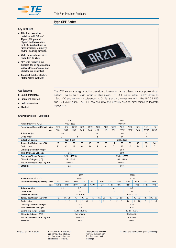 CPF0603B100RE1_7690166.PDF Datasheet