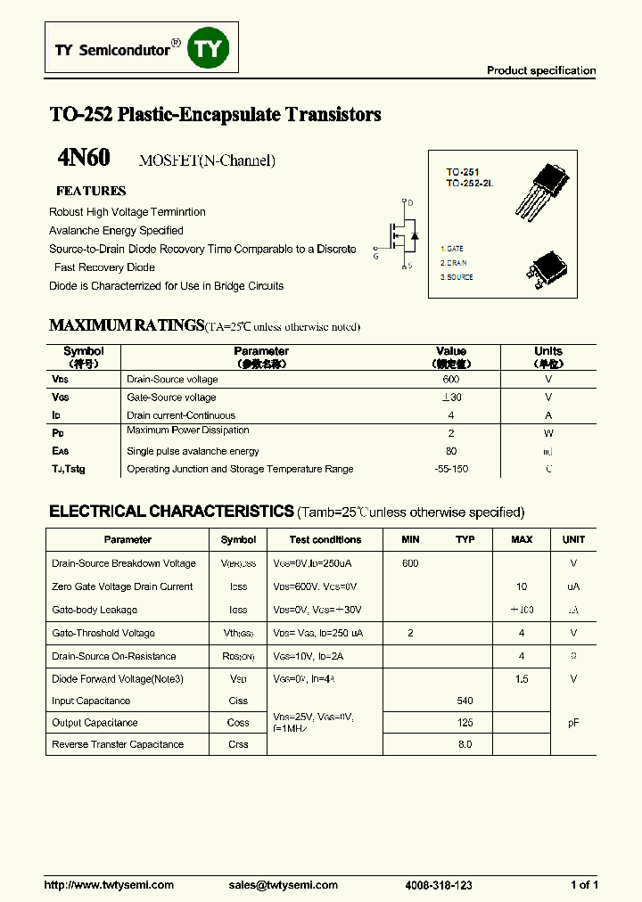 4N60_7690175.PDF Datasheet