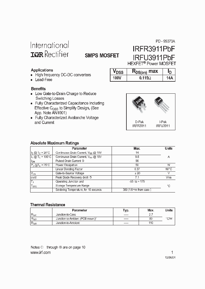 IRFR3911PBF_7695366.PDF Datasheet