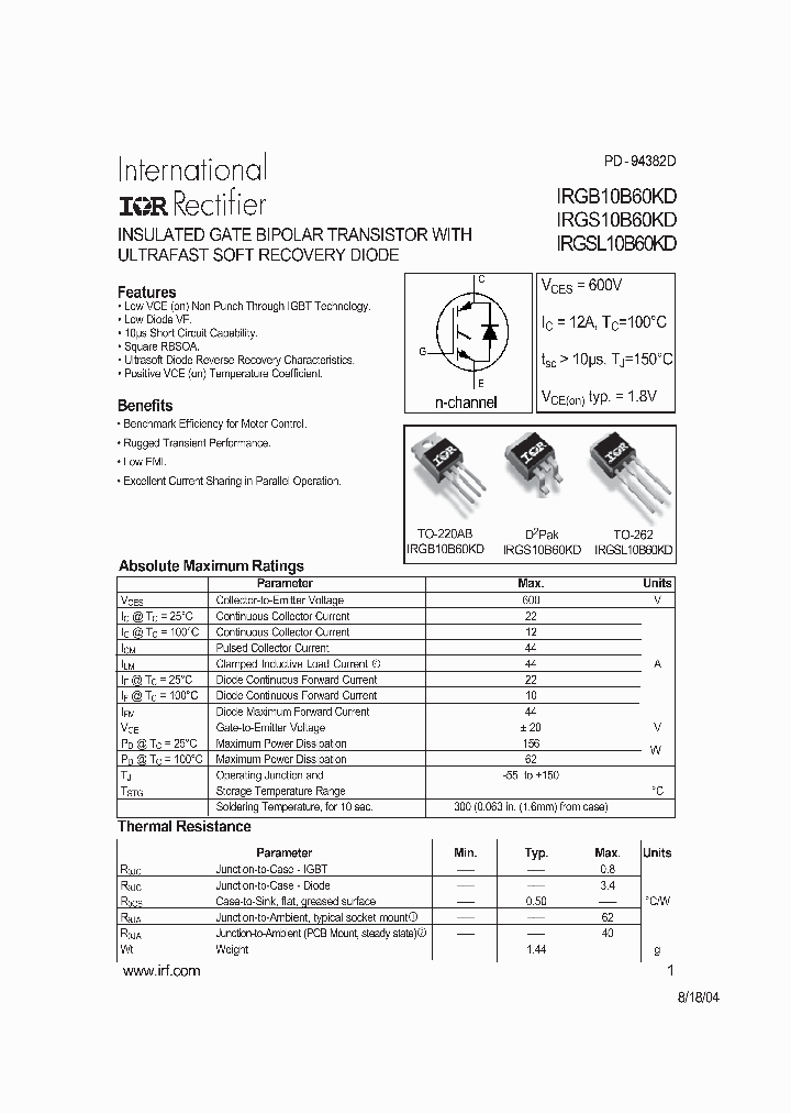 IRGB10B60KD_7699476.PDF Datasheet