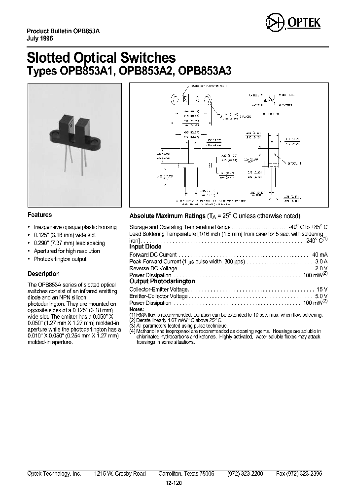 OPB853A1_7699983.PDF Datasheet