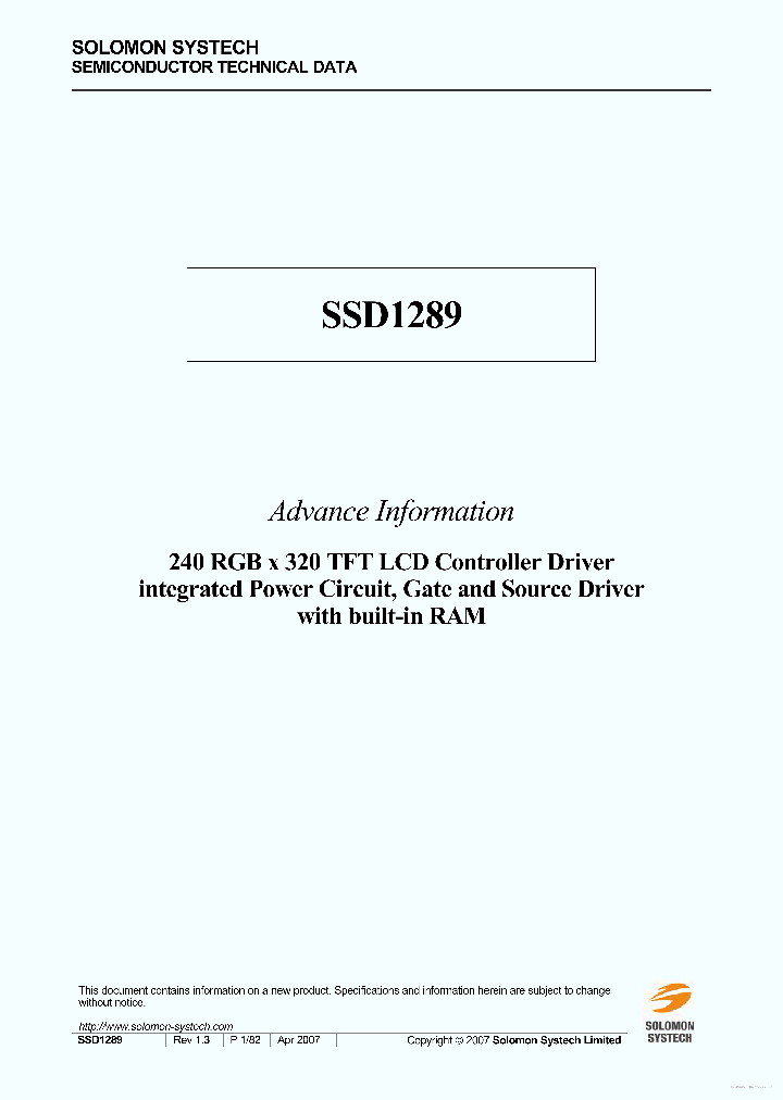 SSD1289_7703527.PDF Datasheet