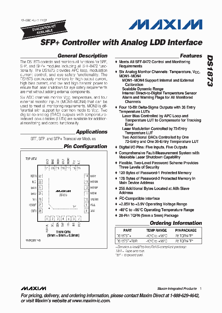 DS1873TTAMPR_7709614.PDF Datasheet