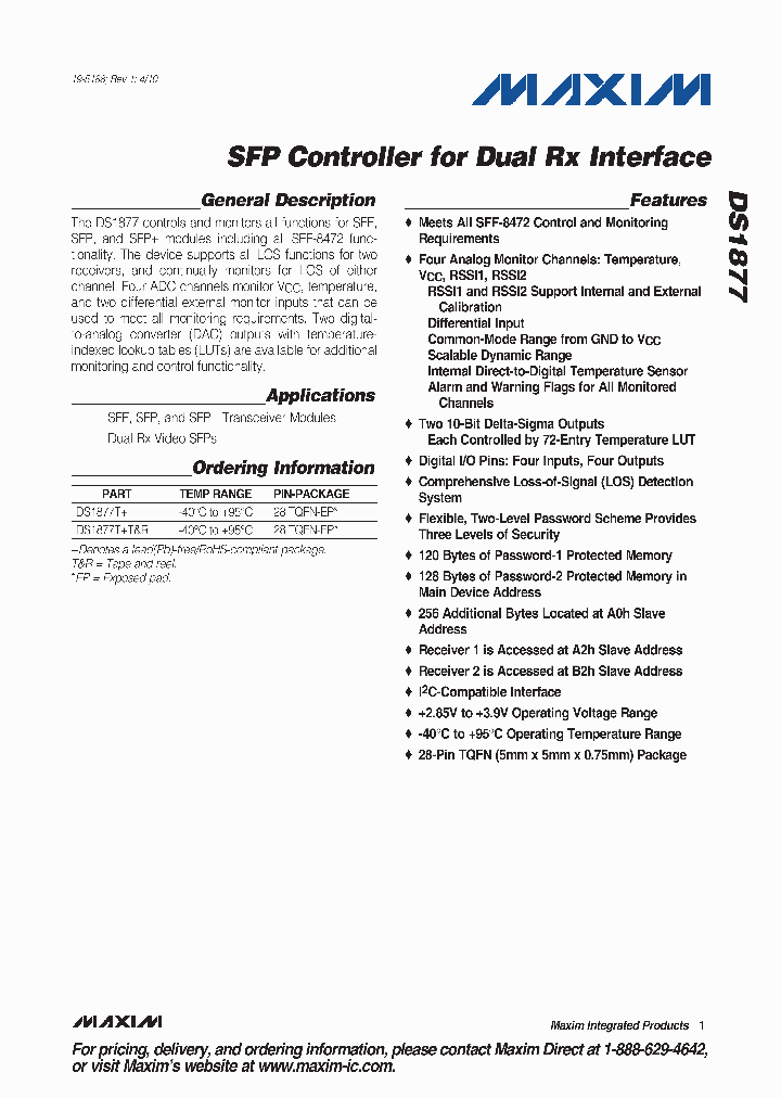 DS1877TTAMPR_7709622.PDF Datasheet