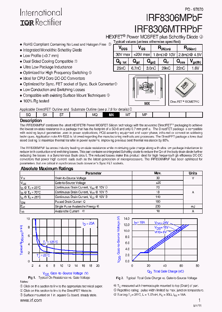 IRF8306MPBF_7713327.PDF Datasheet